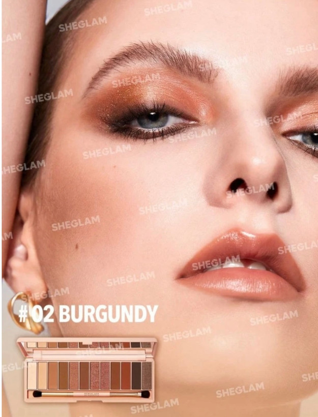 پالت سایه شیگلم ۱۲ تایی رنگ برگندی Sheglam Burgundy Eyeshadow