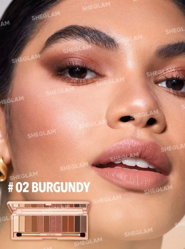 پالت سایه شیگلم ۱۲ تایی رنگ برگندی Sheglam Burgundy Eyeshadow