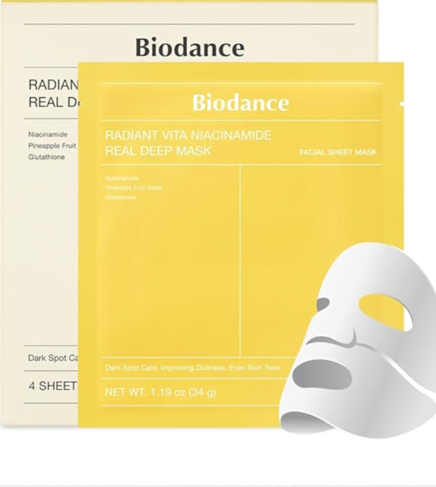 ماسک نیاسین امید و گلوتاتیون بیودنس Biodance Radiant Vita Niacinamide Real Deep Mask